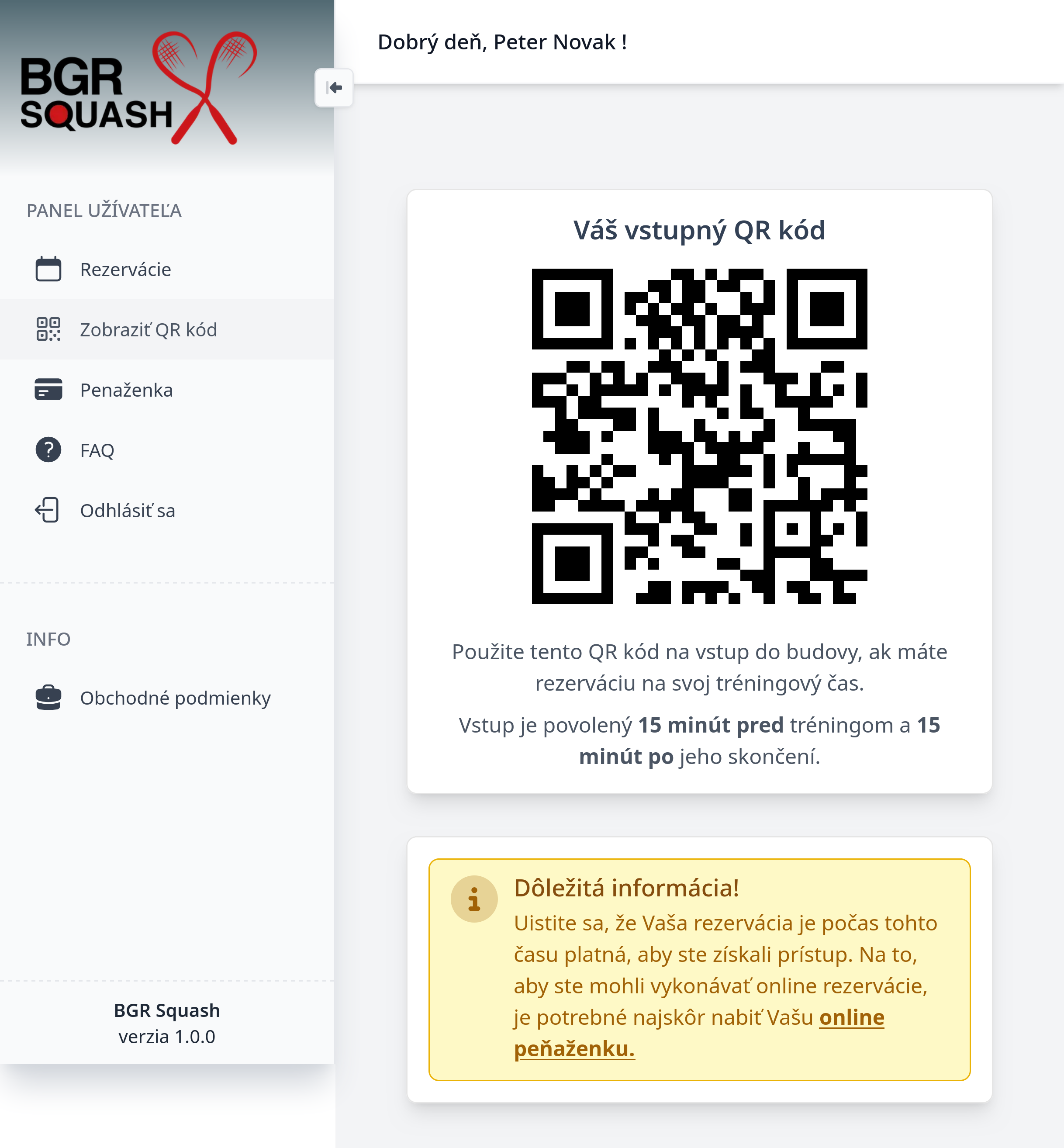 Vstup pomocou QR kódu