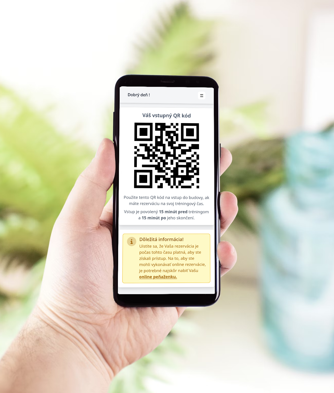 Automatizovaný vstup cez QR kód